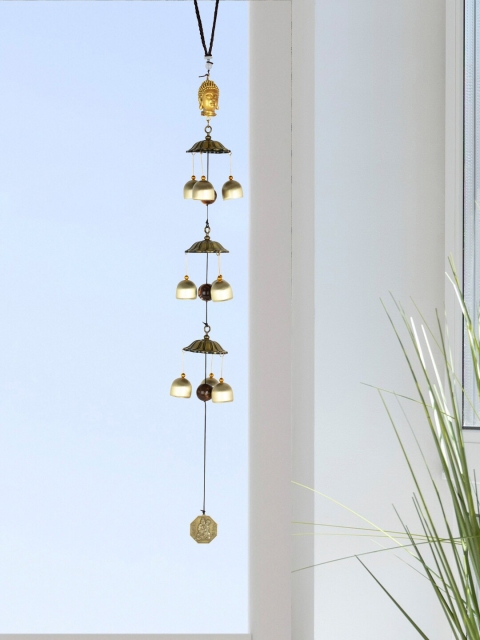 

HomeTown Gold-Toned Jewel Metal Buddha Windchime