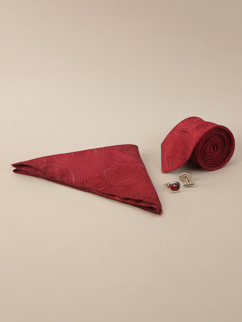 

ELLIS Men Maroon & Gold-Toned Accessory Gift Set