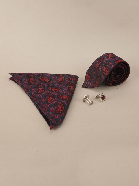 

ELLIS Men Maroon Patterned Accessory Gift Set