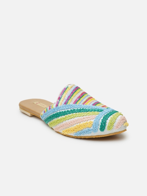 

Ta Chic Women Multicoloured Printed Ethnic Mules Flats, Multi