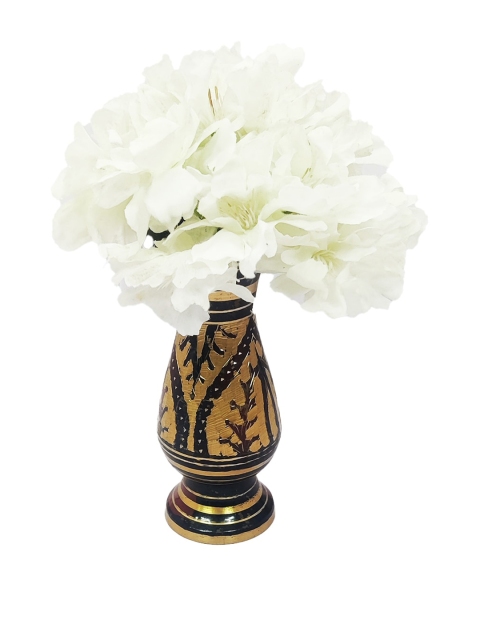 

WENS Black & Gold Toned Flower Vase with Nakkashi Work