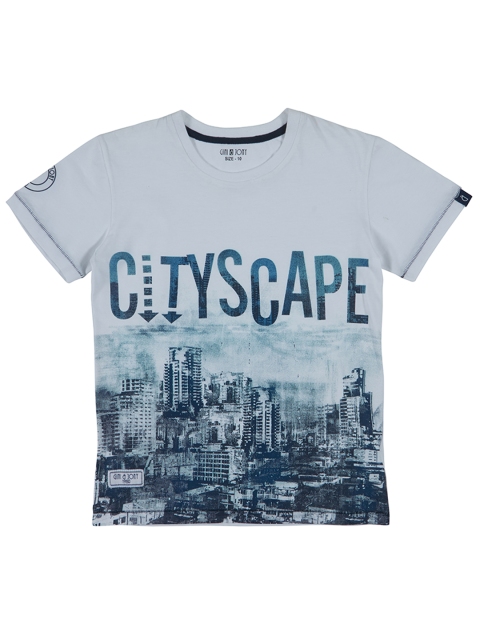 

Gini and Jony Boys Grey Printed Round Neck T-shirt