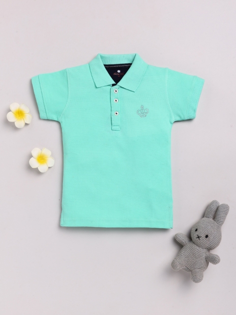 

Olio Kids Girls Green Polo Collar Applique T-shirt