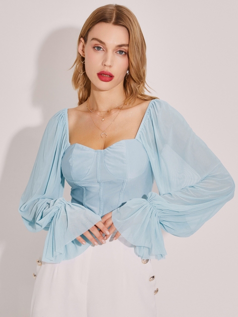 

URBANIC Blue Blouson Top