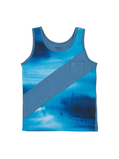 

Gini and Jony Boys Blue Printed Round Neck Sleeveless T-shirt