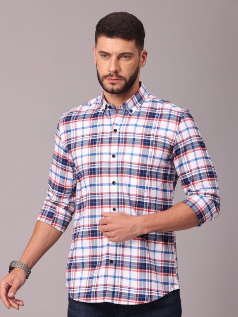 

FOGA Men Multicoloured Classic Slim Fit Checked Casual Shirt, Multi