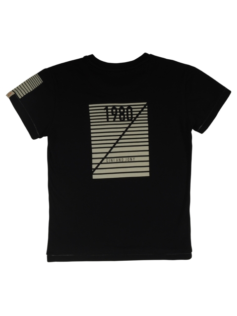 

Gini and Jony Boys Black Printed Round Neck T-shirt