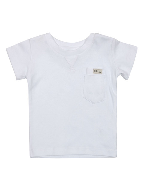 

Gini and Jony Boys White Solid Round Neck T-shirt