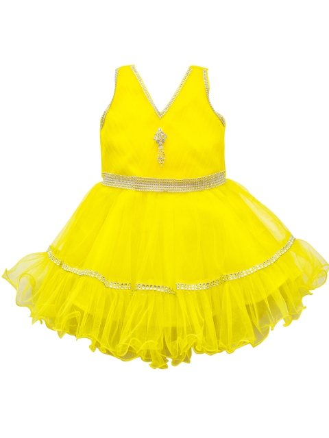 

AMIRTHA FASHION Yellow Layered Net Dress
