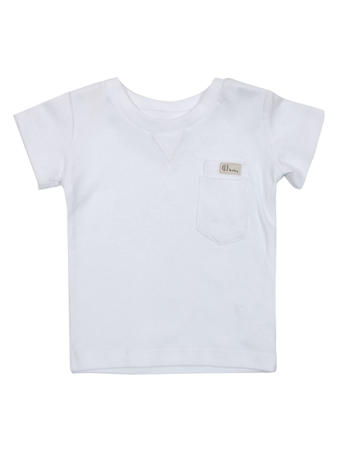 

Gini and Jony Boys White Solid Round Neck T-shirt