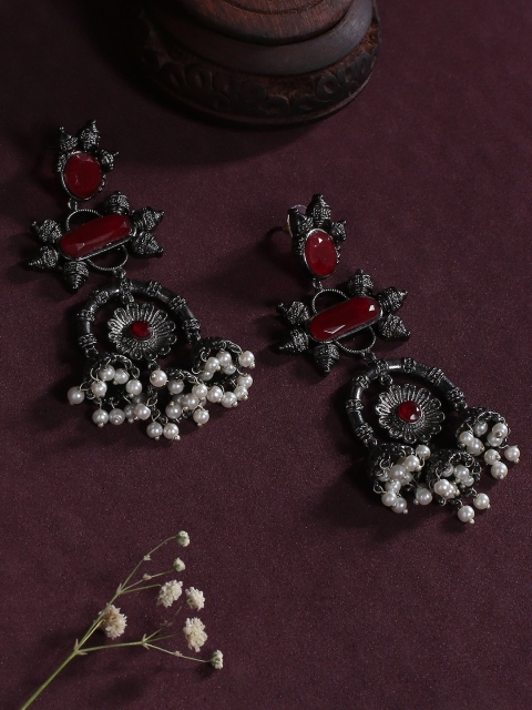 

justpeachy Black Contemporary Jhumkas Earrings
