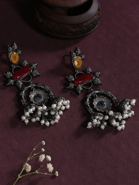 

justpeachy Black Contemporary Jhumkas Earrings