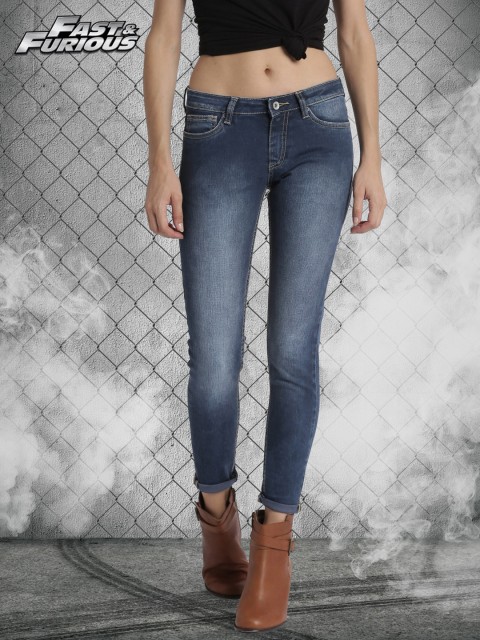 

Roadster Fast and Furious Women Blue Skinny Fit Stretchable Jeans