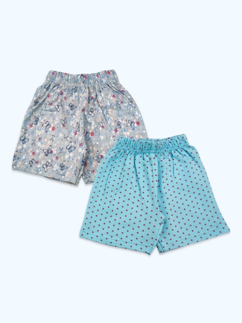 

Born Babies Unisex Kids Grey Floral Printed Shorts