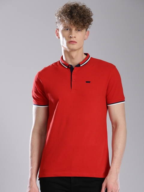 

Levis Men Red Solid Polo T-shirt