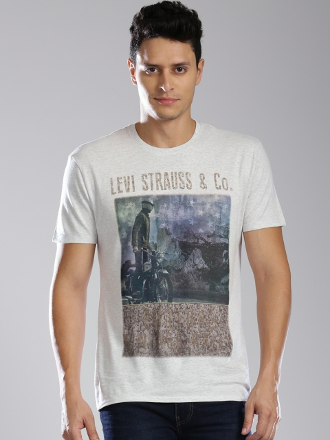 

Levis Men Grey Melange Printed T-shirt