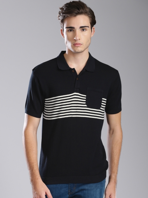 

Levis Men Black Striped Polo T-shirt