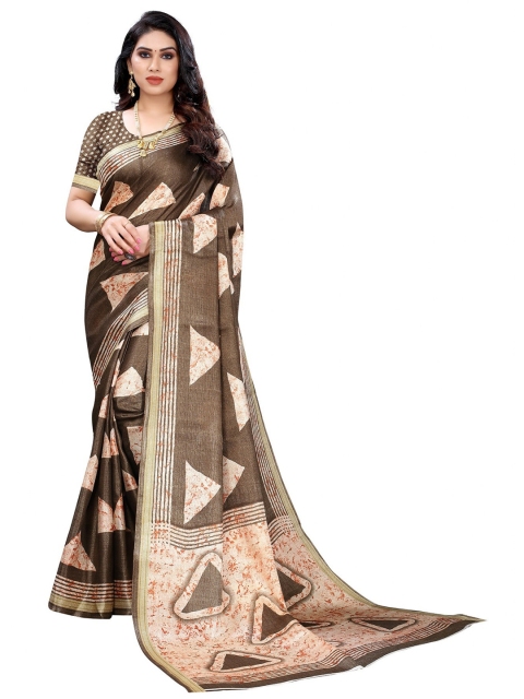 

Iris Brown & Orange Cotton Silk Banarasi Saree