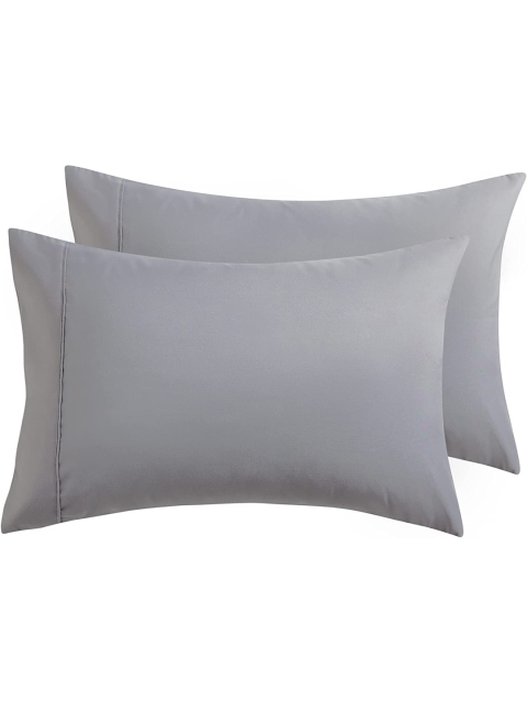 

Tormeti Set Of 2 Silver-Toned Solid 300TC Pillow Covers