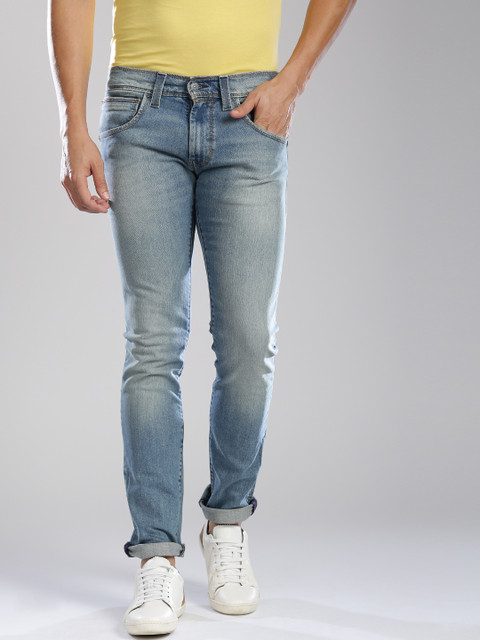

Levis Men Blue Washed 65504 Skinny Fit Stretchable Jeans