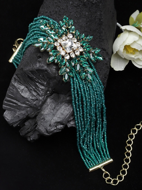 

Bijoux by Priya Chandna Gold-Toned & Green Brass Gold-Plated Necklace