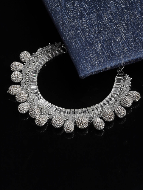 

Bijoux by Priya Chandna Silver-Toned Brass Silver-Plated Necklace