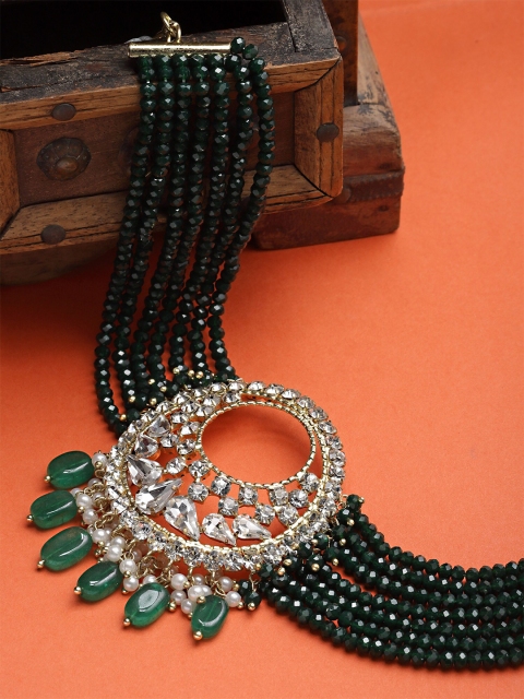 

Bijoux by Priya Chandna Gold-Toned & Green Brass Gold-Plated Necklace