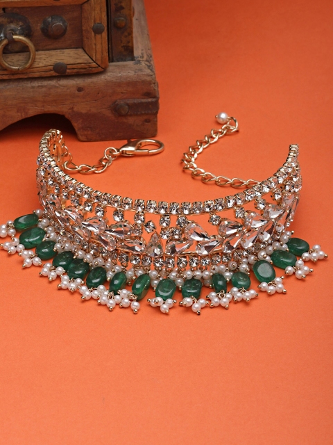 

Bijoux by Priya Chandna Gold-Toned & Green Brass Gold-Plated Necklace