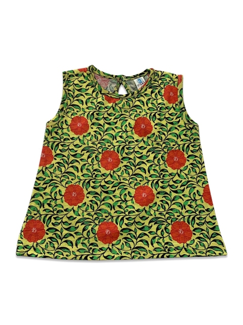 

Born Babies Green Floral A-Line Dress