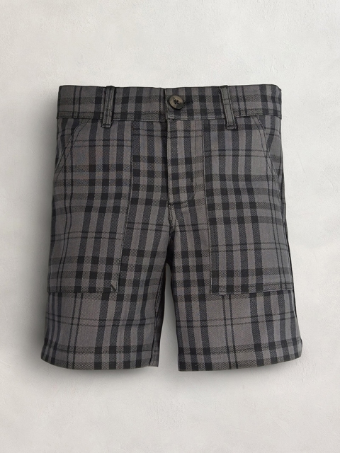 

Cherry Crumble Boys Grey Checked Shorts