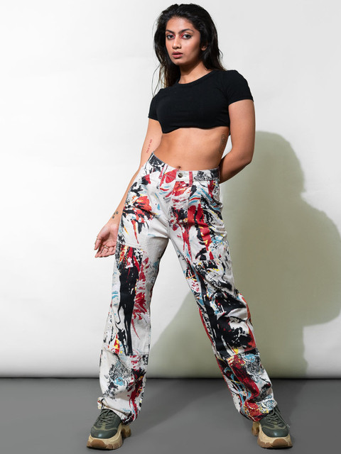 

FREAKINS Women Multicoloured Straight Fit High-Rise Mildly Distressed Jeans, Multi