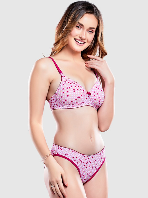 

Lady Love Women Pink Printed Low-Rise Lingerie Set