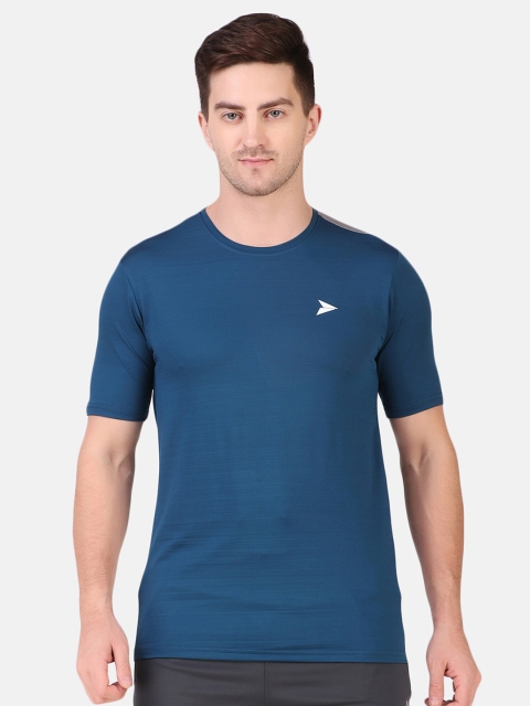 

FITINC Men Blue Dri-FIT Slim Fit Running T-shirt