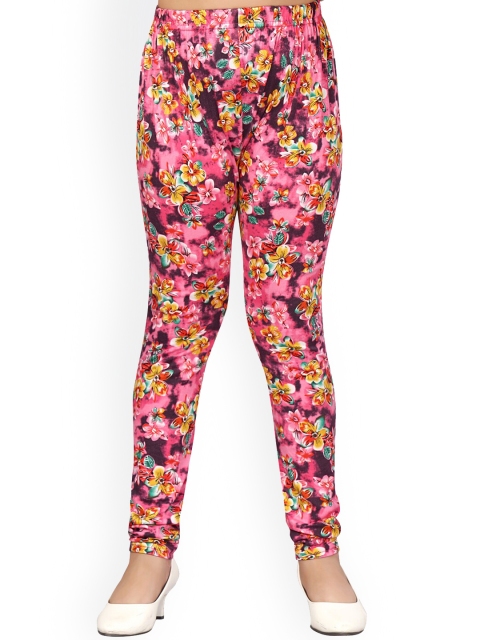 

Aarika Girls Pink Floral Printed Leggings