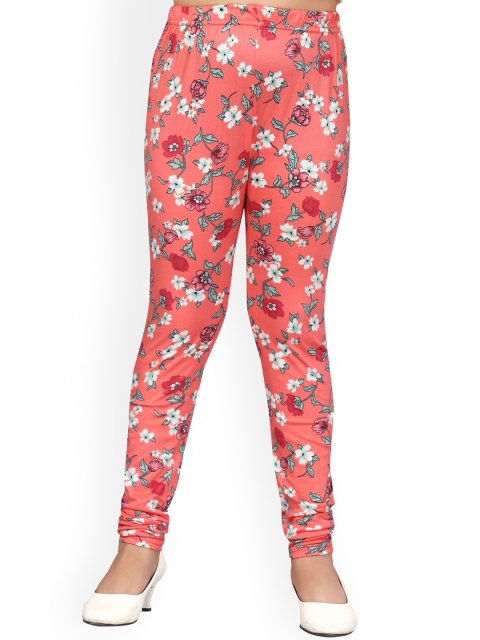 

Aarika Girls Peach-Colored & White Printed Cotton Ankle-Length Leggings