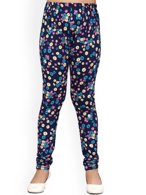 

Aarika Girls Navy Blue Printed Churidar-Length Cotton Leggings