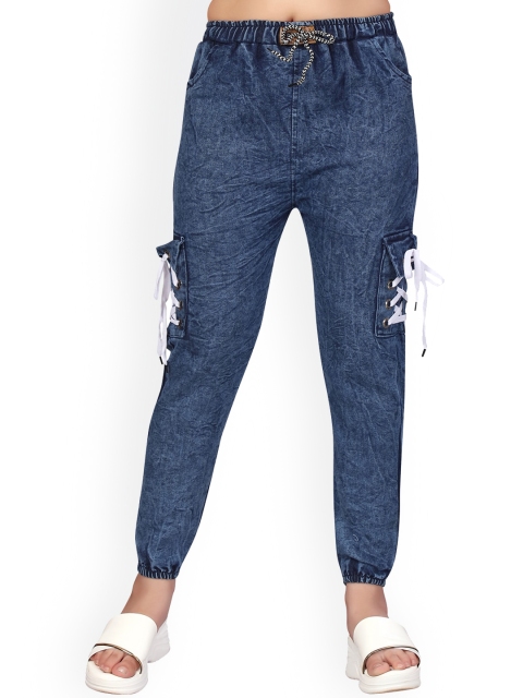 

Aarika Girls Navy Blue Jean Low Distress Stretchable Jeans