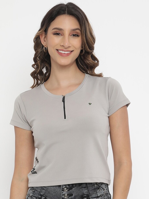 

V2 Value & Variety Grey Styled Back Top