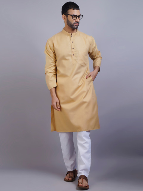 

GRACIT Men Beige Thread Work Kurta