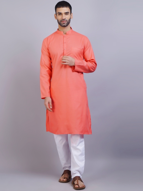

GRACIT Men Orange Thread Work Kurta