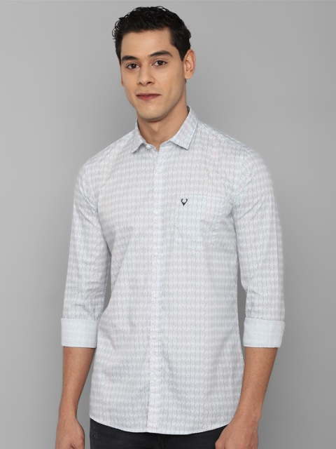 

Allen Solly Men Grey Grid Tattersall Checks Checked Casual Shirt