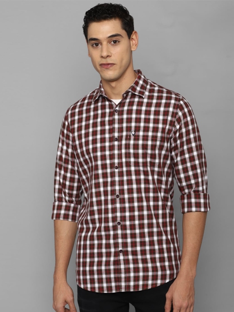 

Allen Solly Men Maroon Slim Fit Tartan Checks Checked Casual Shirt