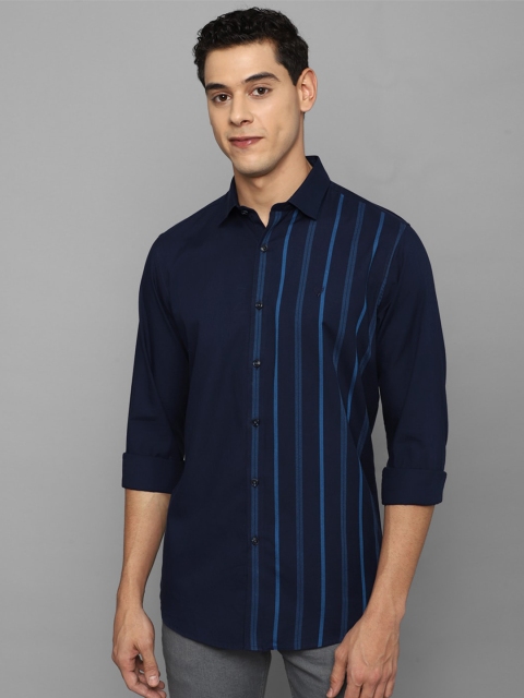 

Allen Solly Men Navy Blue Slim Fit Striped Casual Shirt