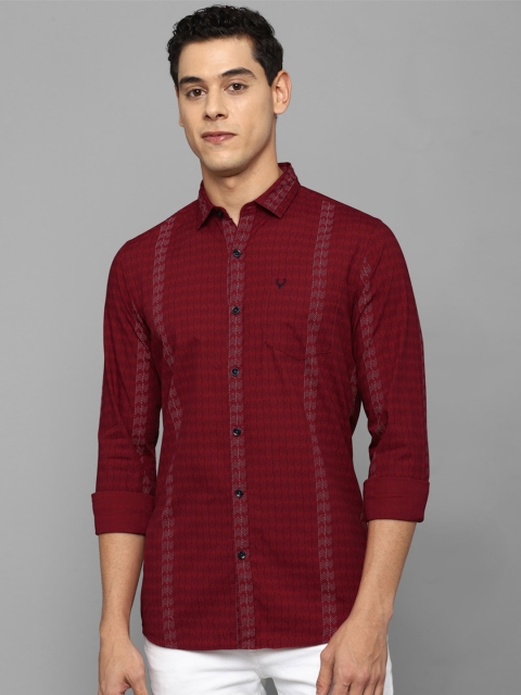 

Allen Solly Men Maroon Printed Casual Shirt