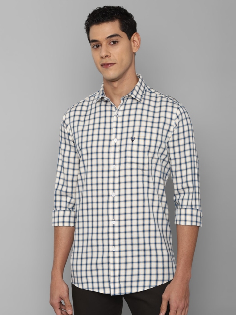 

Allen Solly Men White Slim Fit Gingham Checks Checked Casual Shirt