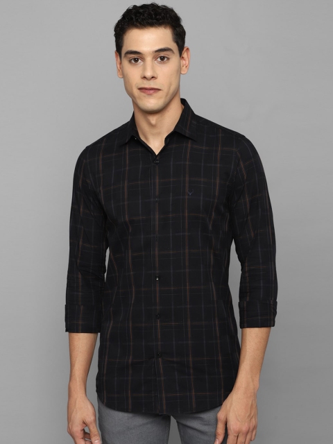 

Allen Solly Men Black Slim Fit Tartan Checks Checked Casual Shirt
