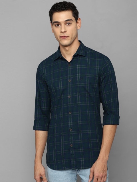 

Allen Solly Men Blue Slim Fit Tartan Checks Checked Casual Shirt