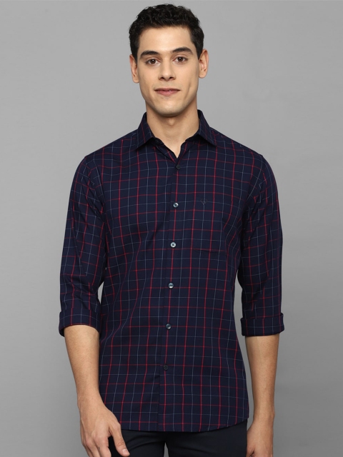 

Allen Solly Men Navy Blue Slim Fit Tartan Checks Checked Casual Shirt