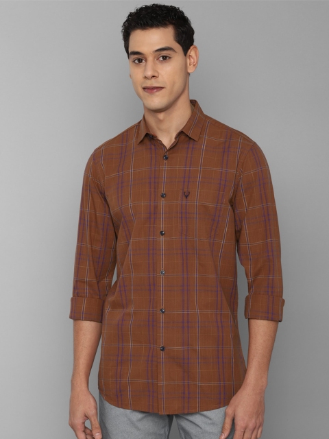 

Allen Solly Men Brown Slim Fit Tartan Checks Checked Casual Shirt