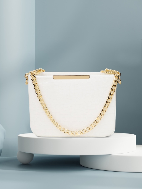

Apsis White Colourblocked Structured Handheld Bag